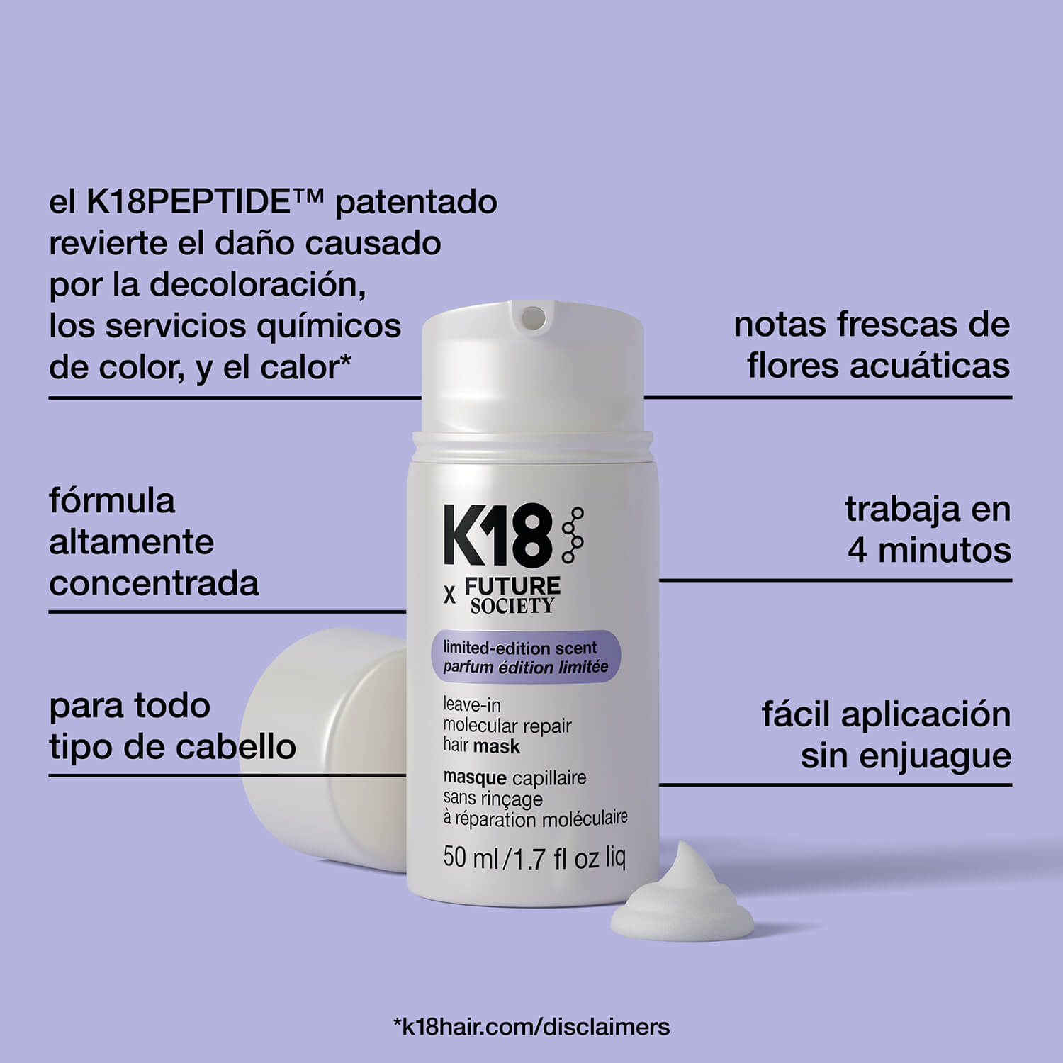 MOLECULAR REPAIR LEAVE-IN MASK K18 X FUTURE SOCIETY (MASCARILLA PARA CABELLO)
